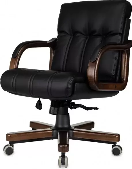 Офисное кресло Бюрократ T-9932W-LOW-Eco (черный, экокожа) фото