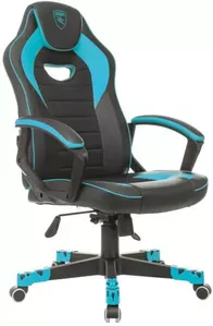 Кресло Бюрократ Zombie Game 16 (черный/голубой) фото