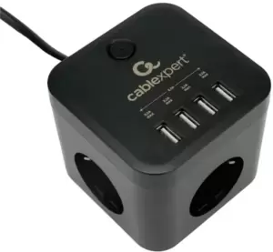 Сетевой фильтр Cablexpert CUBE-3-U4-B-1.5