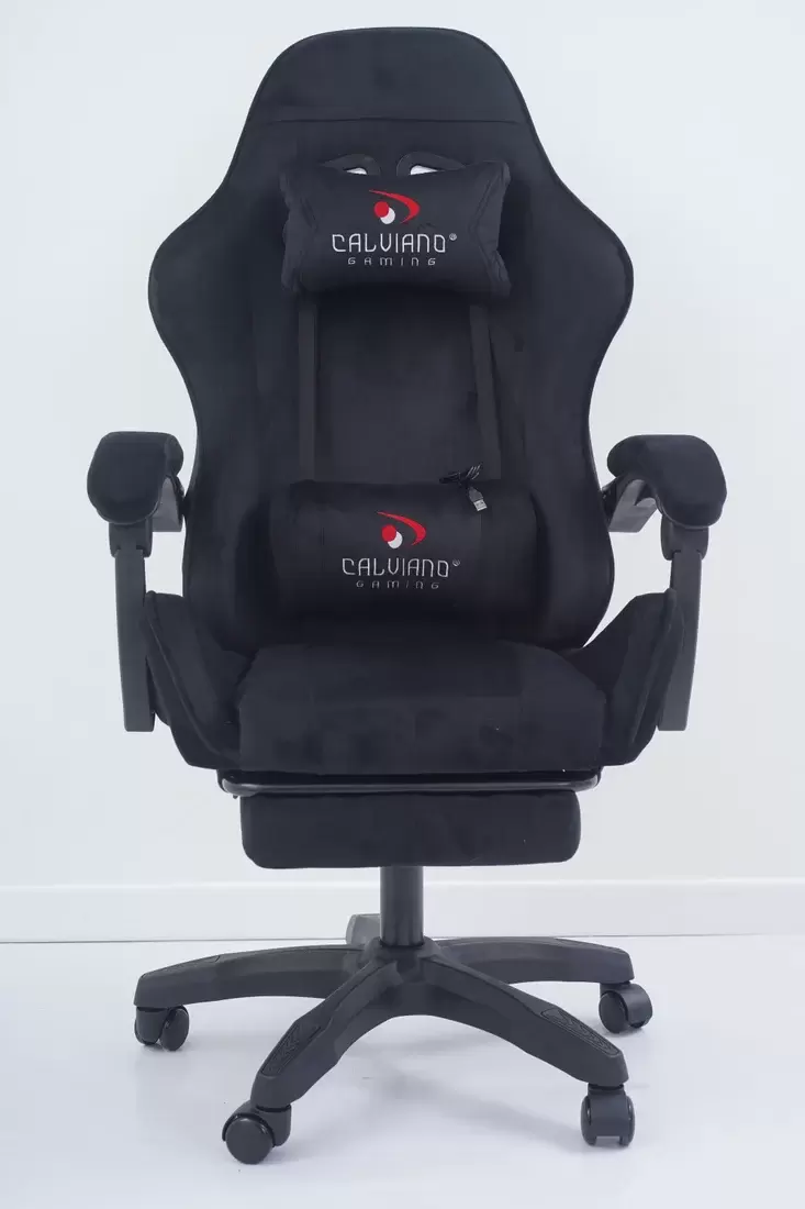 Игровое кресло Calviano 1584 (велюр, черный) фото