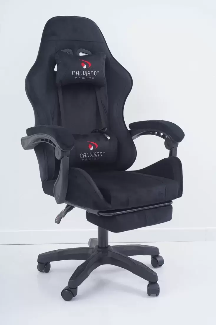 Игровое кресло Calviano 1584 (велюр, черный) фото