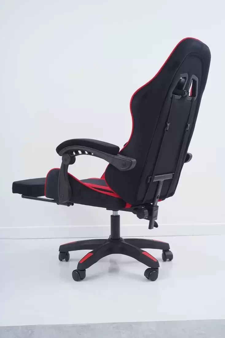 Игровое кресло Calviano 1584 (велюр, черный/красный) фото