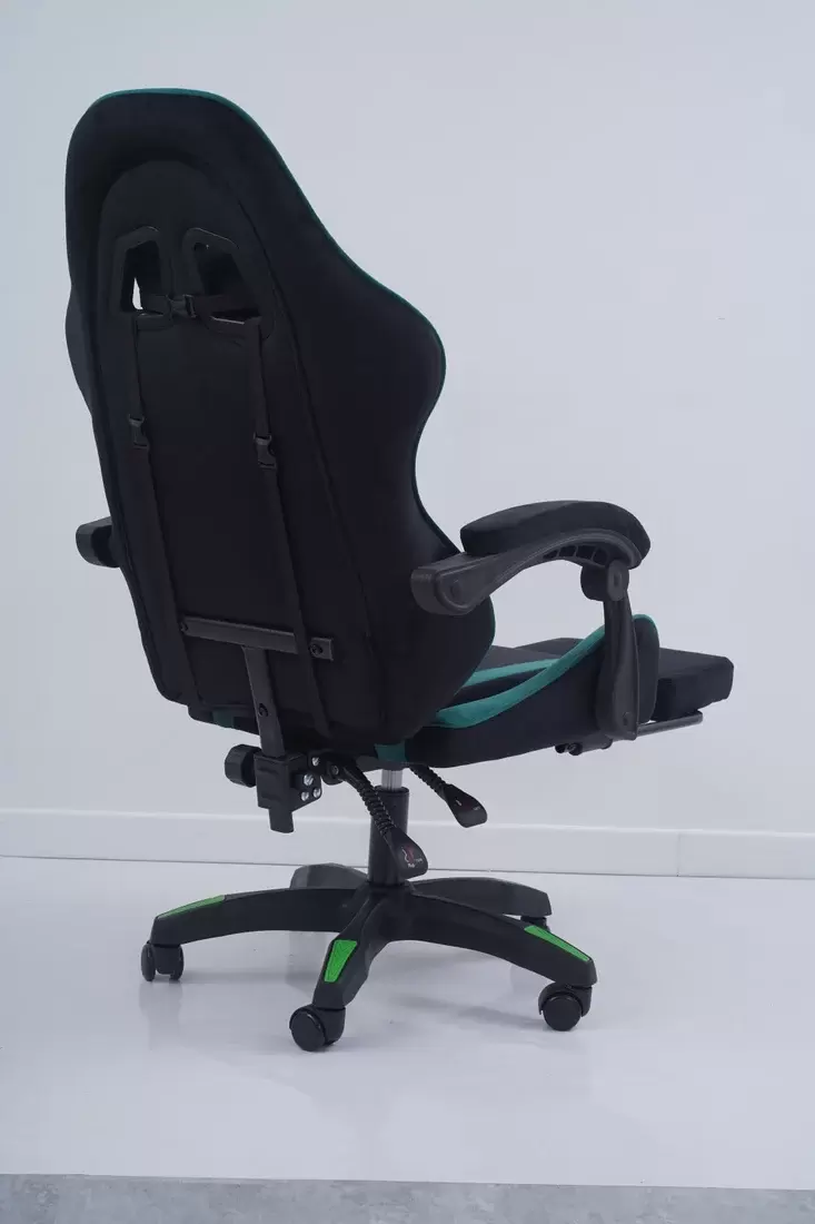 Игровое кресло Calviano 1584 (велюр, черный/зеленый) фото