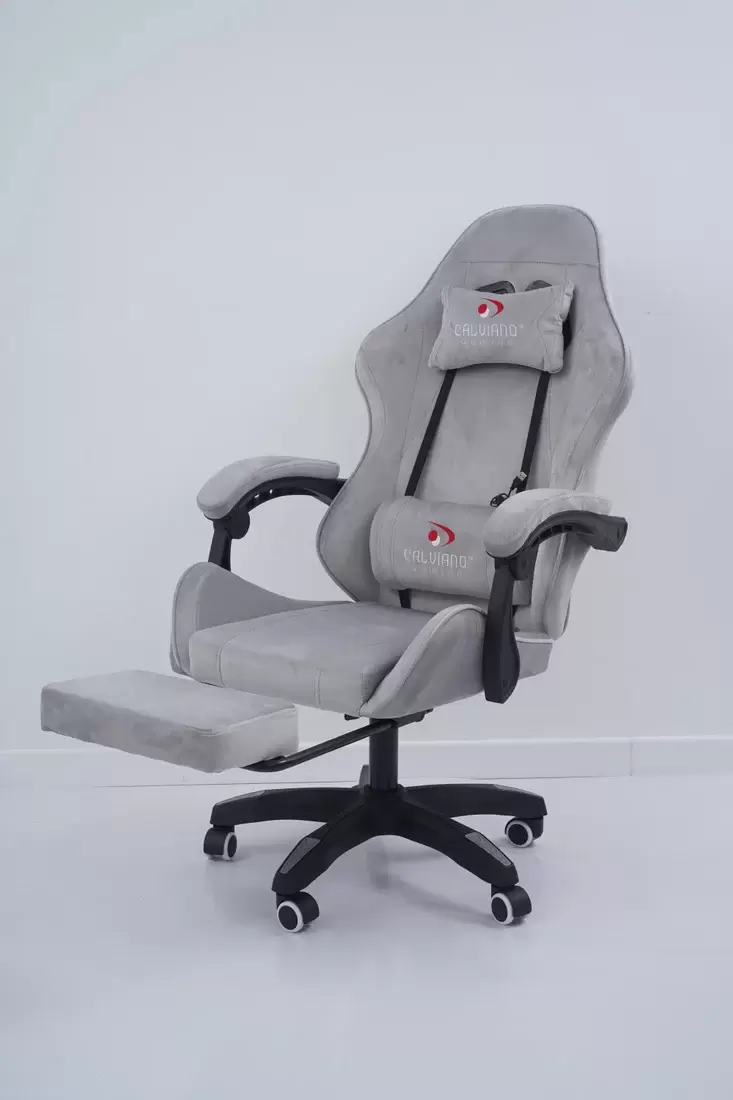 Игровое кресло Calviano 1584 (велюр, серый) фото