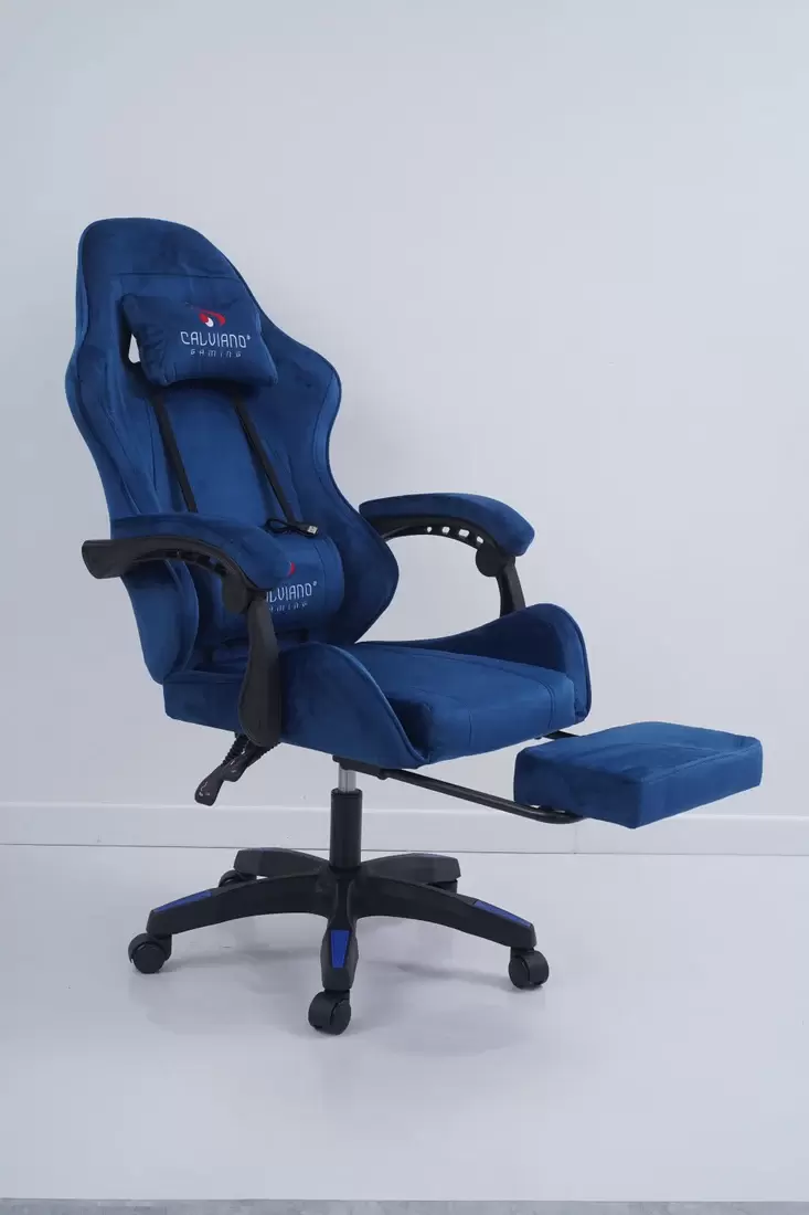 Игровое кресло Calviano 1584 (велюр, синий) фото