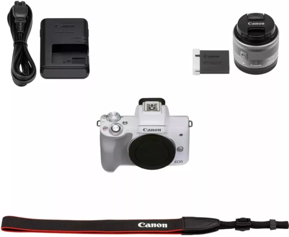 Фотоаппарат Canon EOS M50 Mark II Kit EF-M 15-45mm f/3.5-6.3 IS STM (белый) фото 6