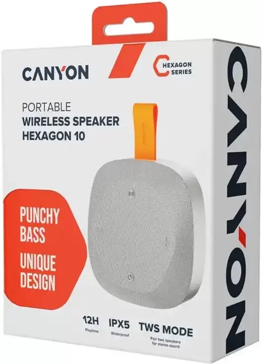 Беспроводная колонка Canyon Hexagon 10 (серый/оранжевый) фото 2