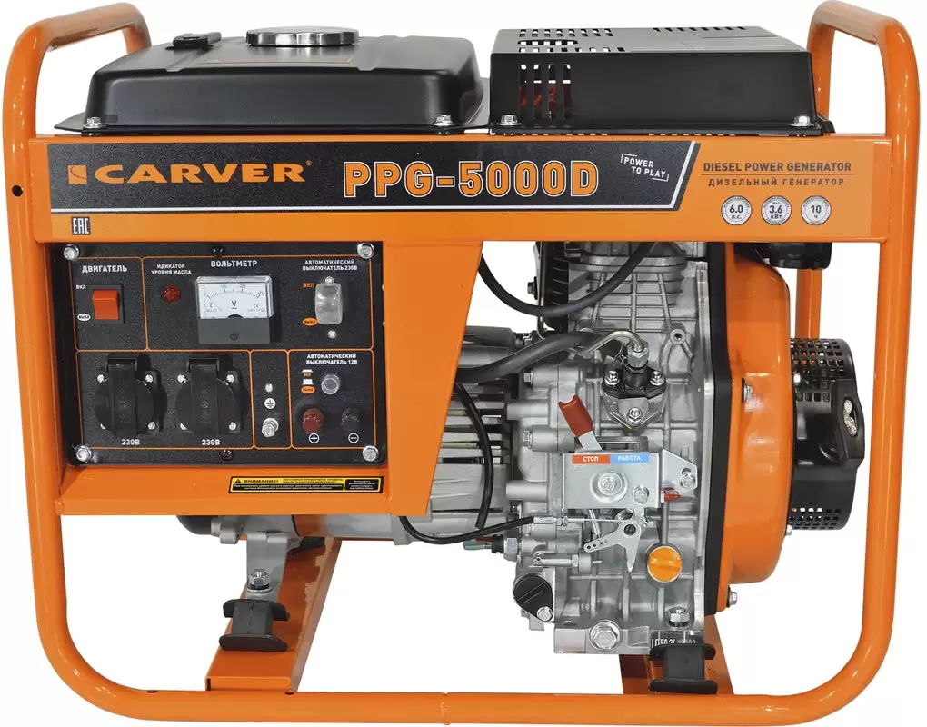 Дизельный генератор Carver PPG-5000D фото