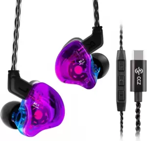 Наушники CCZ Melody USB Type-C (сиреневый/голубой, с микрофоном) фото