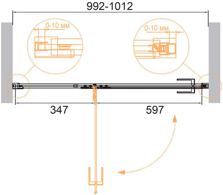 Душевая дверь Cezares BELLAGIO-B-12-100-C-BORO фото