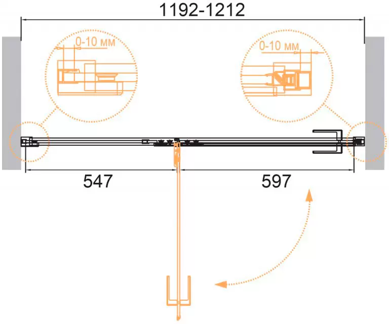 Душевая дверь Cezares BELLAGIO-B-12-120-C-BORO фото