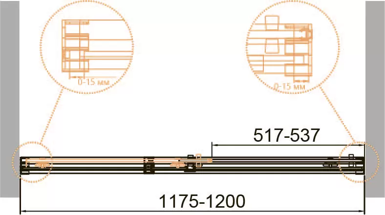 Душевая дверь Cezares DUET SOFT-M-BF-1-120-C-Cr фото