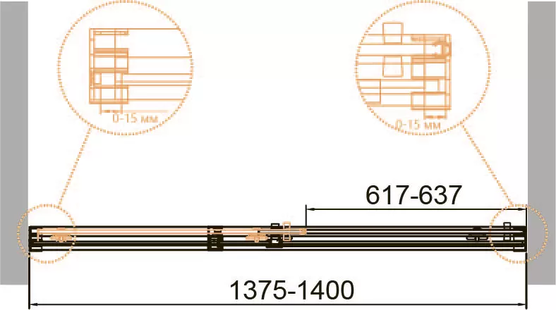 Душевая дверь Cezares DUET SOFT-M-BF-1-140-C-Cr фото