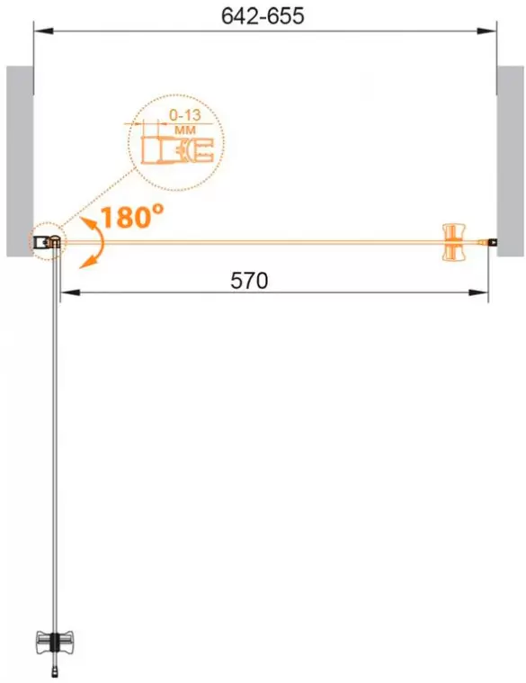 Душевая дверь Cezares ECO-O-B-1-65-C-Cr фото