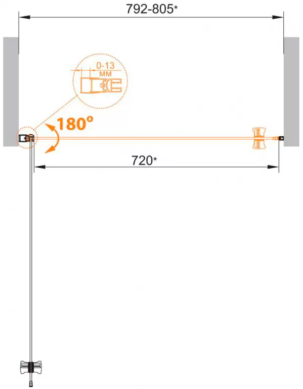 Душевая дверь Cezares ECO-O-B-1-80-C-NERO фото