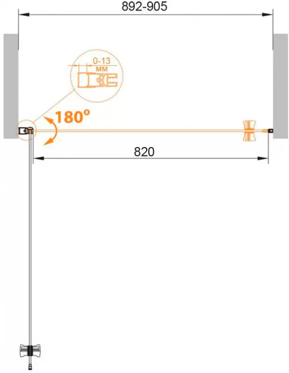 Душевая дверь Cezares ECO-O-B-1-90-C-NERO фото