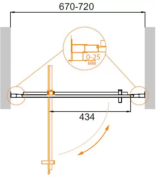 Душевая дверь Cezares MOLVENO-BA-1-100-C-Cr-IV фото