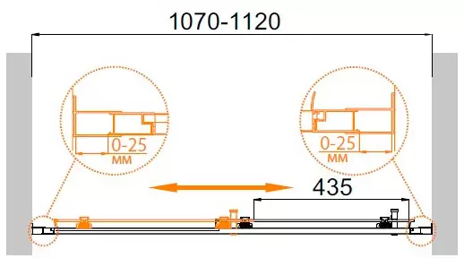 Душевая дверь Cezares MOLVENO-BF-1-110-C-Cr-IV фото