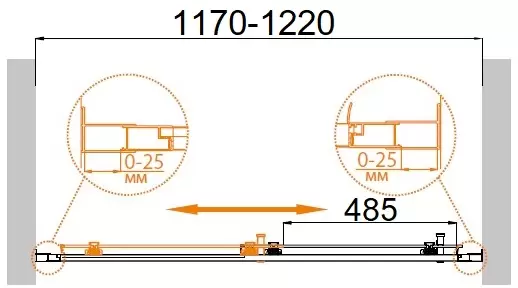 Душевая дверь Cezares MOLVENO-BF-1-120-C-Cr-IV фото