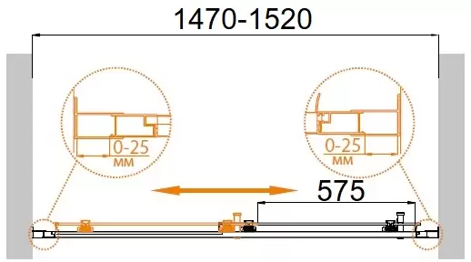 Душевая дверь Cezares MOLVENO-BF-1-150-P-Cr фото
