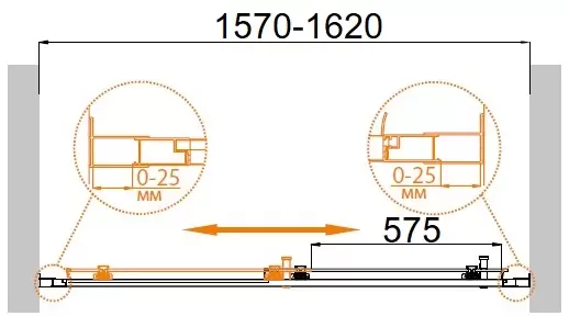 Душевая дверь Cezares MOLVENO-BF-1-160-C-Cr-IV фото