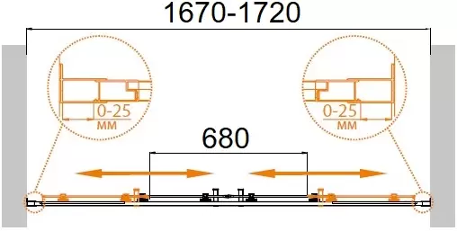 Душевая дверь Cezares MOLVENO-BF-2-170-P-Cr фото