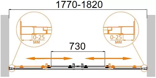 Душевая дверь Cezares MOLVENO-BF-2-180-C-Cr-IV фото