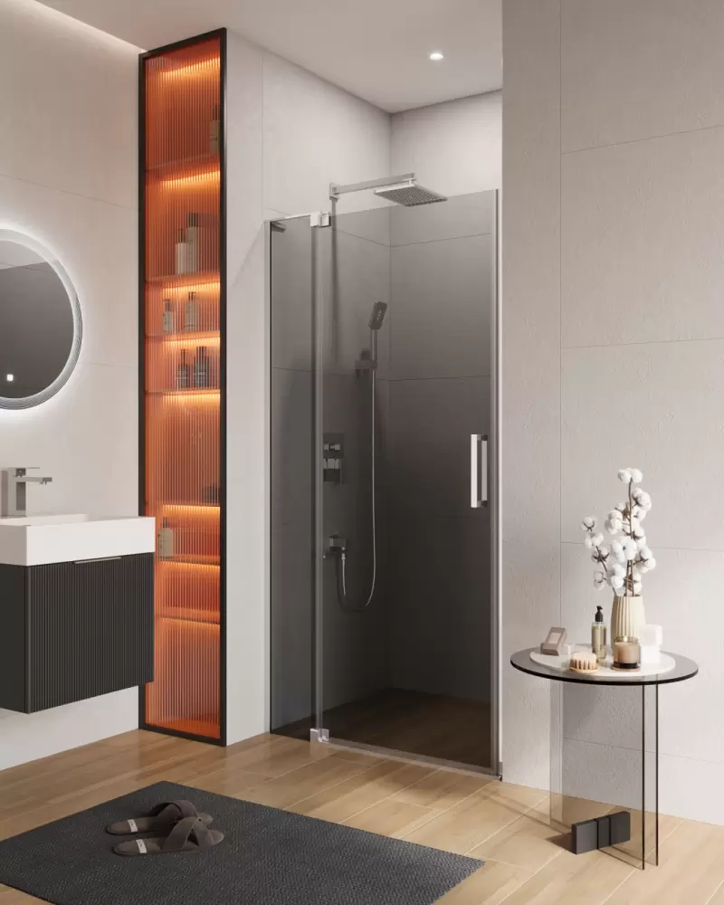 Душевая дверь Cezares SLIDER-B-1-90/100-GRIGIO-Cr фото 2