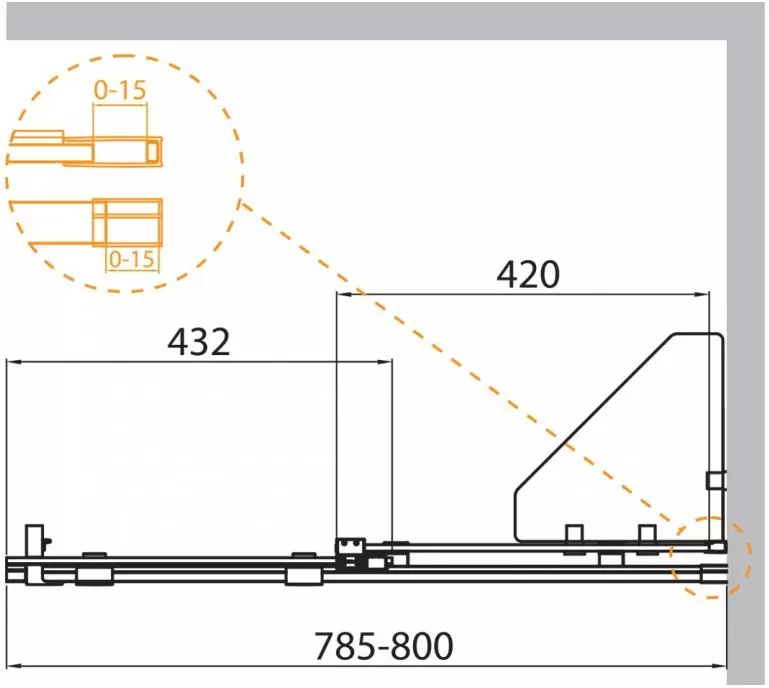 Душевая перегородка Cezares STREAM-BF-1-80-C-Cr фото 2