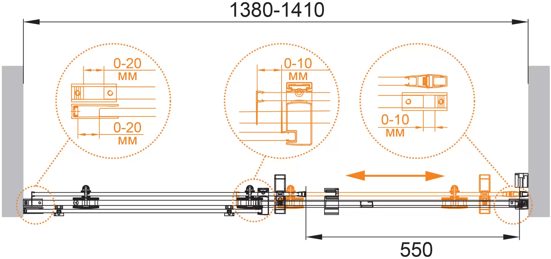 Душевая дверь Cezares STYLUS-O-M-BF-1-140-C-Cr фото 3