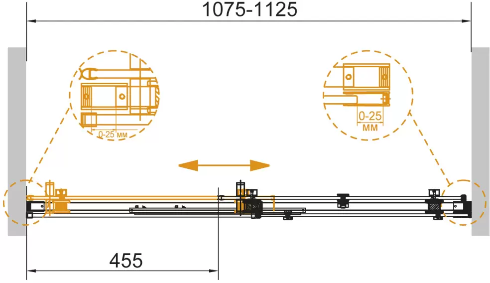 Душевая дверь Cezares STYLUS-SOFT-BF-1-110-C-Cr фото 2