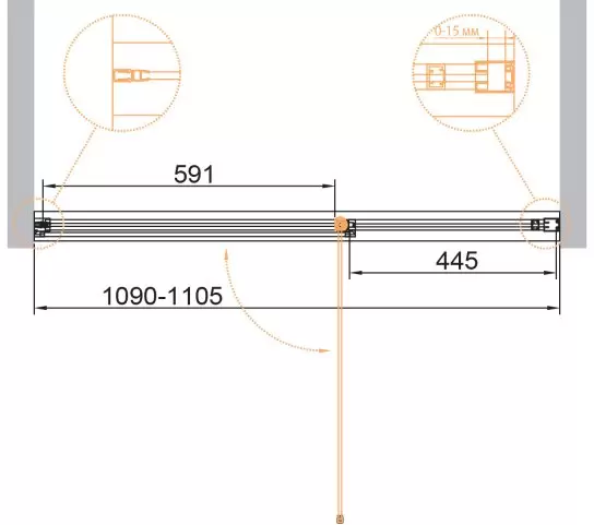 Душевая дверь Cezares URBAN-B-12-110-C-Cr фото 2