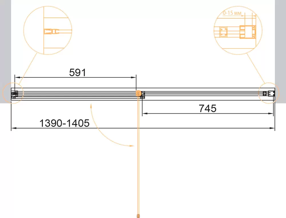 Душевая дверь Cezares URBAN-B-12-140-C-NERO фото 4