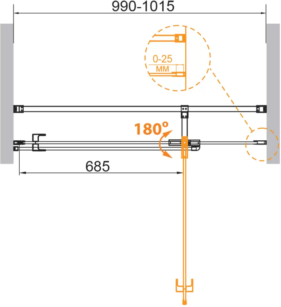 Душевая дверь Cezares VALVOLA-B-1-100-C-Cr фото 2