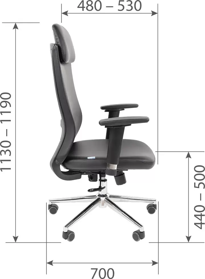 Офисное кресло Chairman 500LUX (экокожа черный) фото