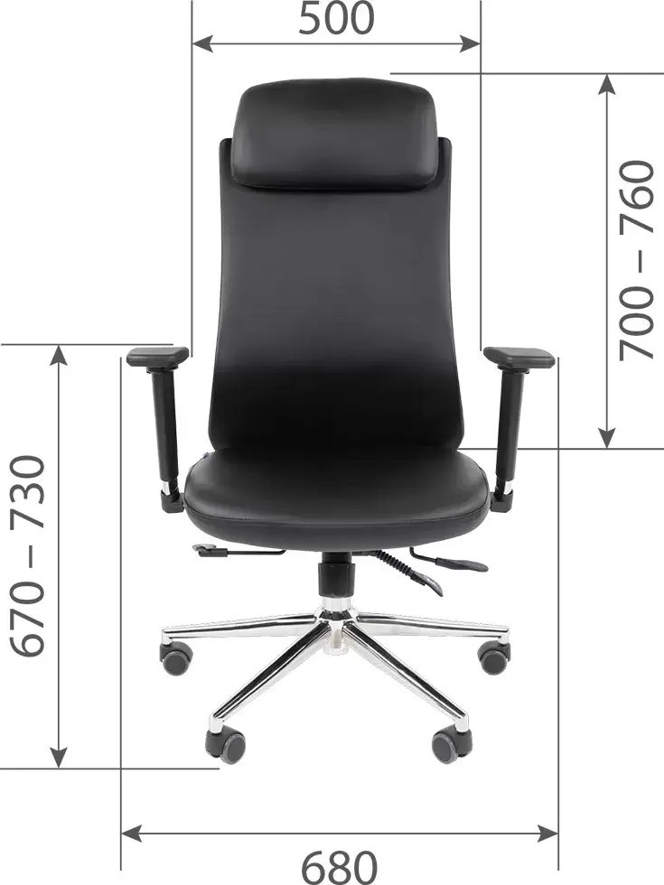 Офисное кресло Chairman 500LUX (экокожа черный) фото