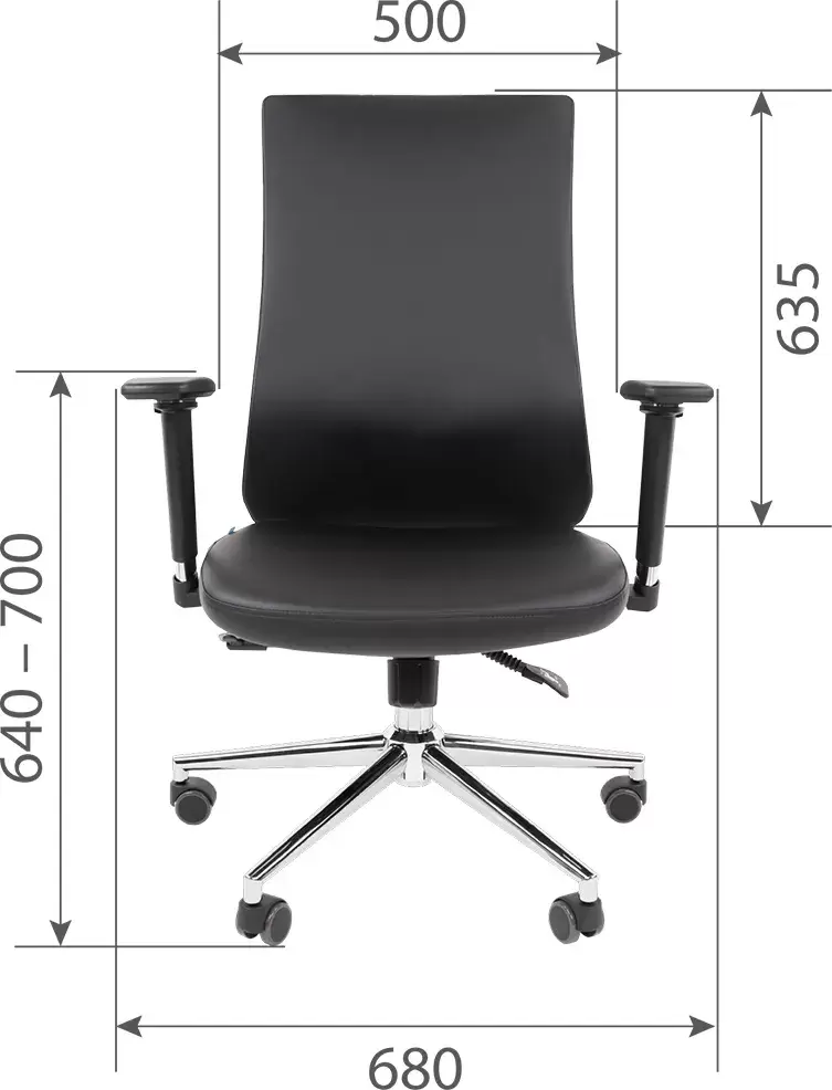 Офисное кресло Chairman 500LUX (экокожа черный БП) фото