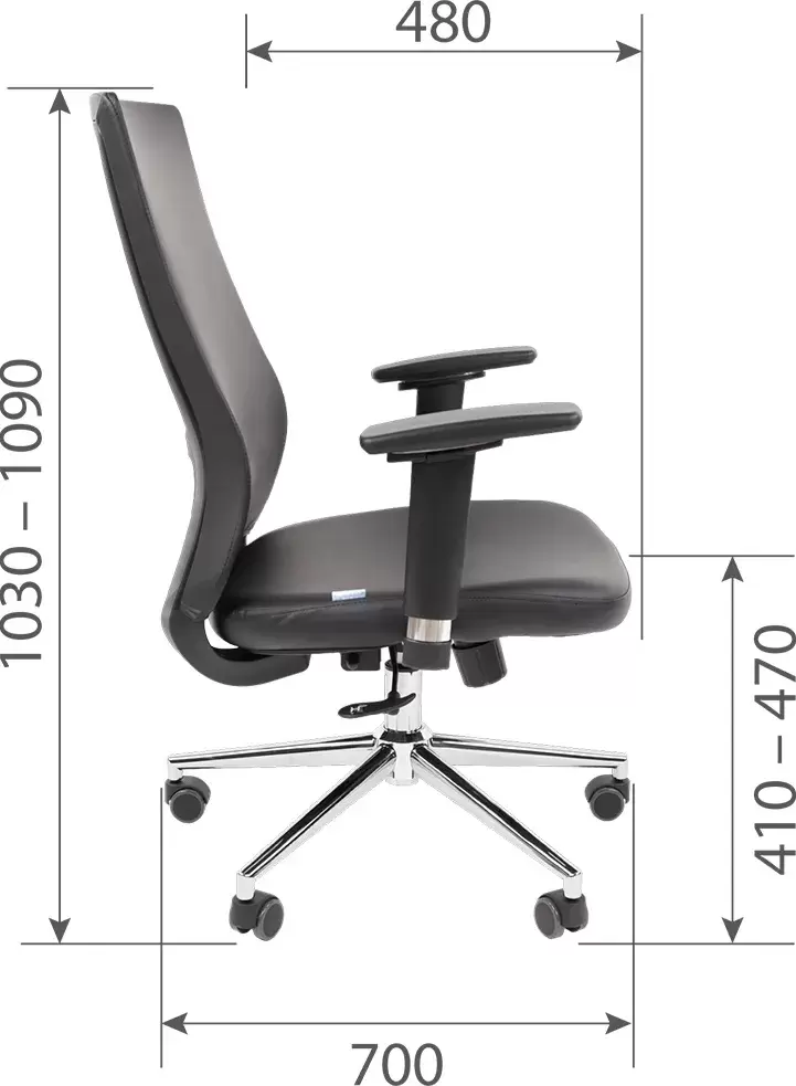 Офисное кресло Chairman 500LUX (экокожа черный БП) фото