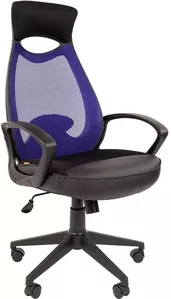 Кресло CHAIRMAN 840 (черный/синий) фото