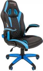 Кресло CHAIRMAN Game 15 (черный/голубой) фото