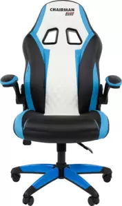 Игровое кресло CHAIRMAN Game 15 экокожа (черный/голубой/белый) фото