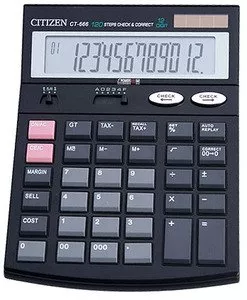 Настольный калькулятор с коррекцией CITIZEN CT-666 фото