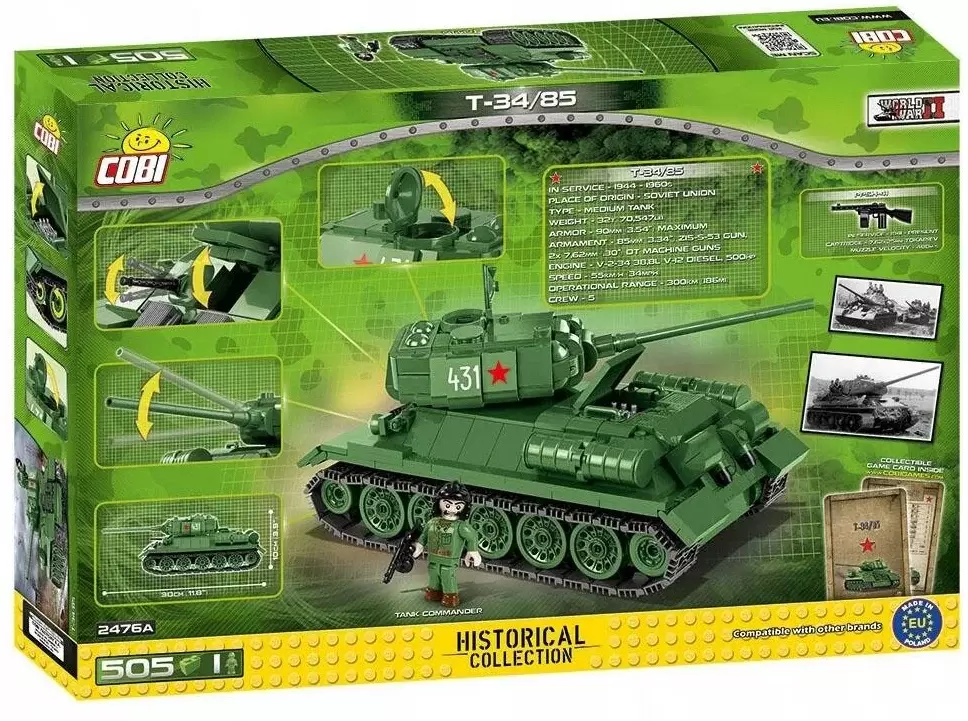 Конструктор Cobi World War II 2476A T-34/85 фото