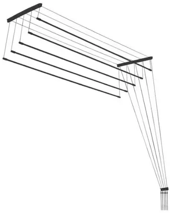 Comfort Alumin Group Потолочная 5 прутьев Black Style 190 см (алюминий)