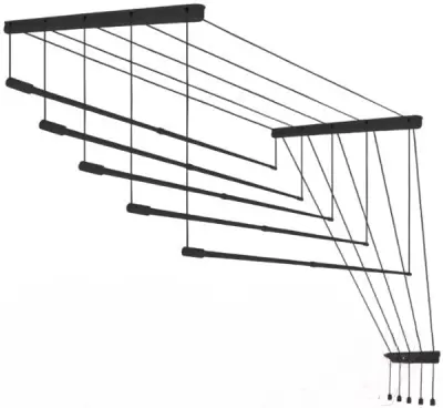 Comfort Alumin Group Потолочная 5 прутьев Black Style Telescop 140-250 см (алюминий)