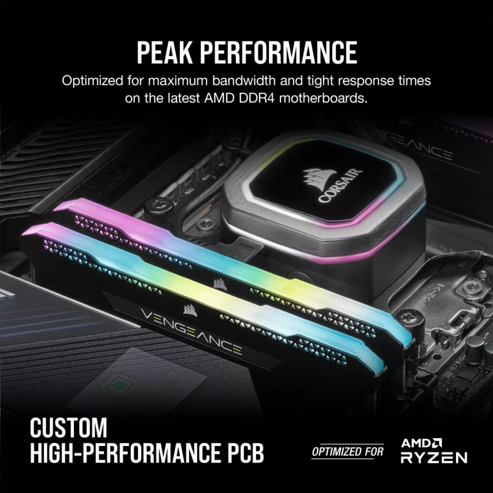 Модуль памяти Corsair Vengeance RGB PRO SL 2x8ГБ DDR4 3600 МГц CMH16GX4M2D3600C18 фото 6