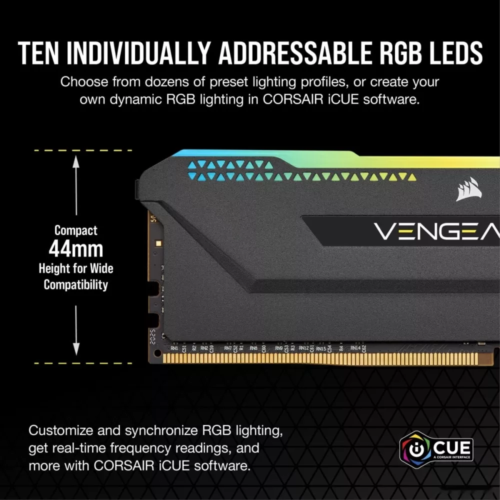 Модуль памяти Corsair Vengeance RGB PRO SL 2x8ГБ DDR4 3600 МГц CMH16GX4M2D3600C18 фото 7
