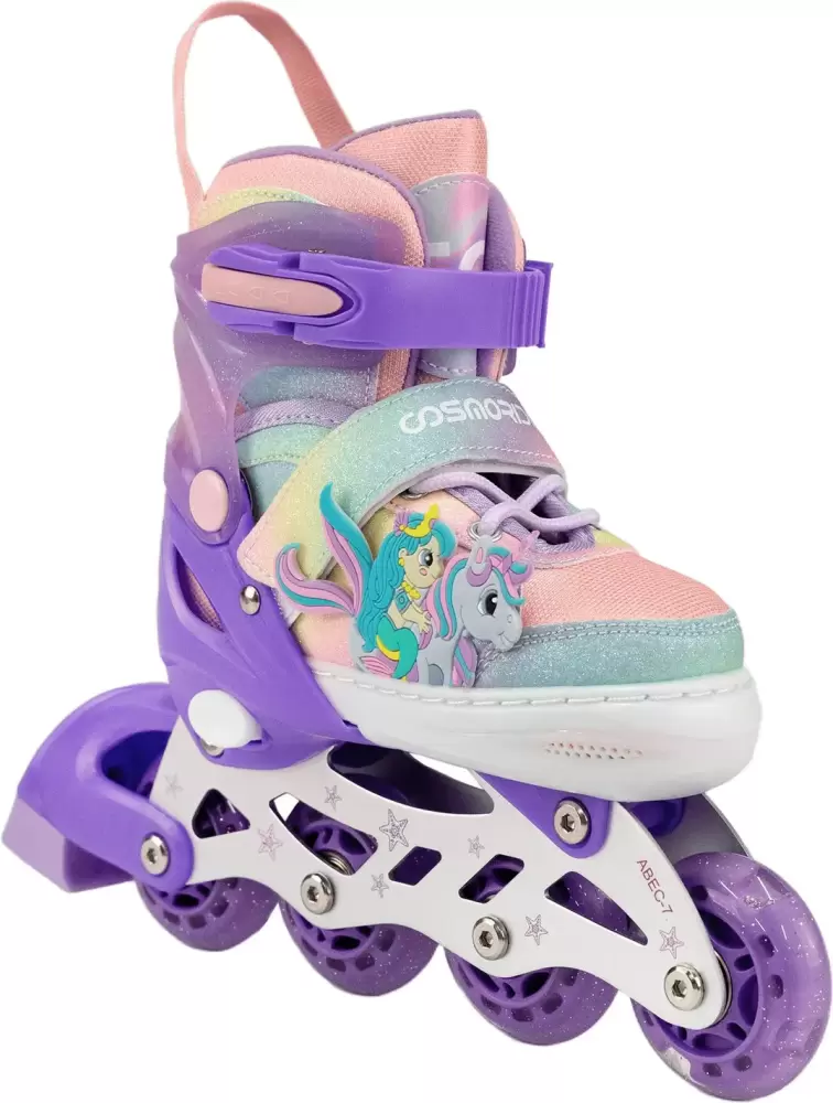 Роликовые коньки CosmoRide Cleo (р-р 35-38, белый/фиолетовый) фото