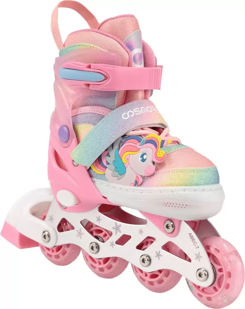 Роликовые коньки CosmoRide Cleo (р-р 35-38, белый/розовый) фото