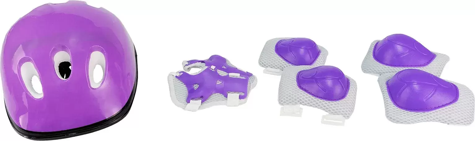 Роликовые коньки CosmoRide Fei + набор защиты (р-р 31-34, белый/фиолетовый) фото